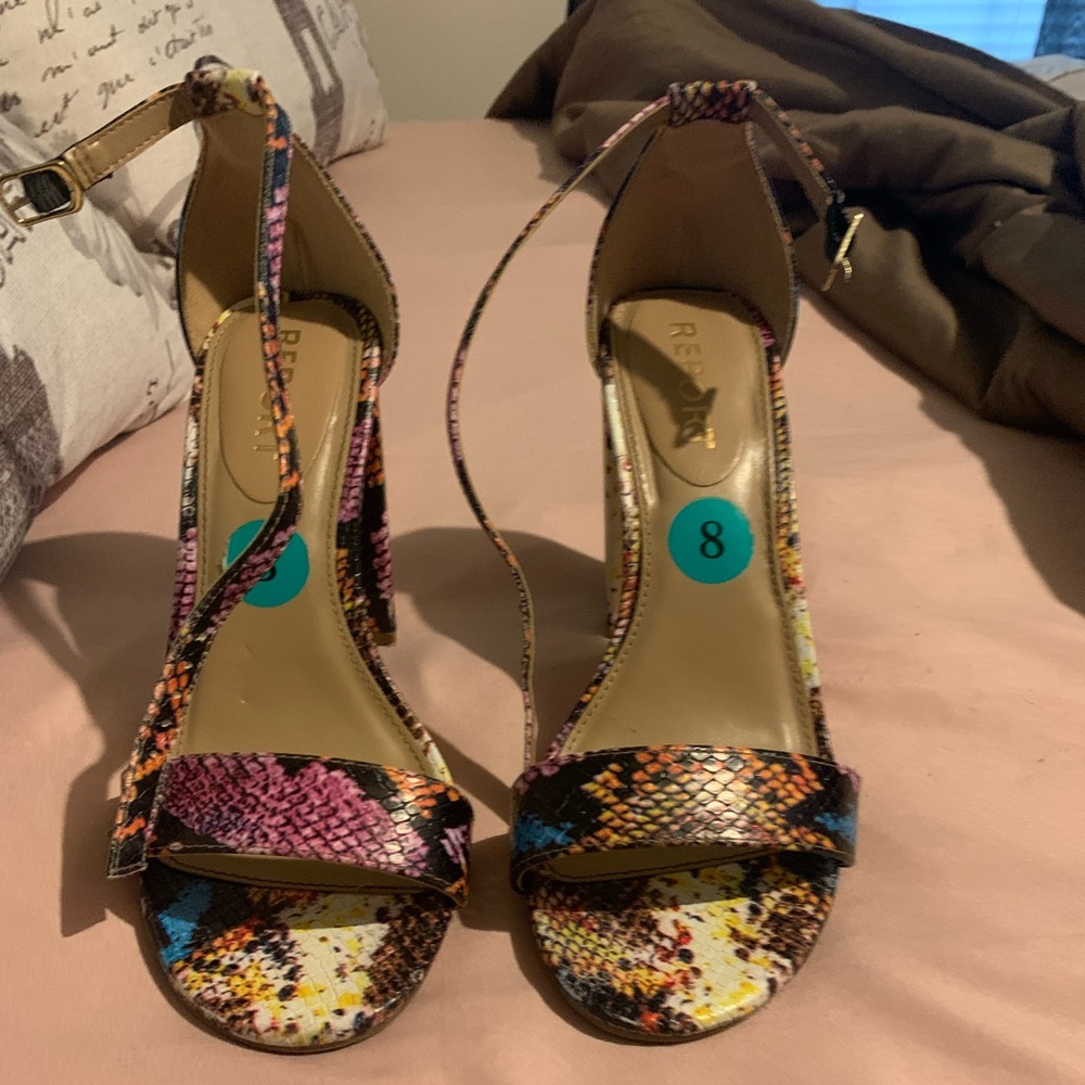 Rainbow snake skin heels